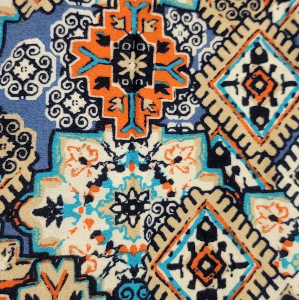 Ultra Flirt Blue and Orange Size M Patterned Leggings - Picture 3 of 5